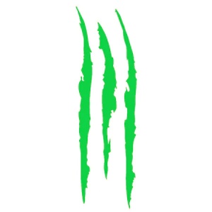 Sticker auto "Reflective Monster Claw Scratch" 16x5 cm, verde