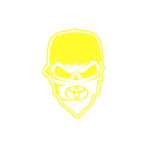 Sticker auto ''Skull gangsta toyota'', 20x13cm, galben