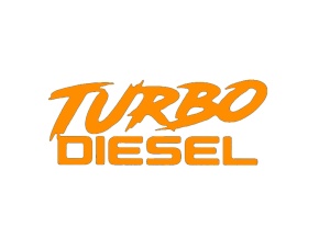 Sticker auto "TURBO DIESEL" 20x8 cm, portocaliu
