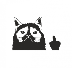 Sticker Bad Cat 15 cm, Creative Rey®