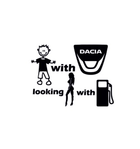 Sticker Baiat cu Dacia 15x13 cm, Creative Rey®