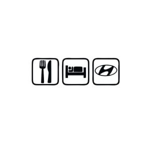 Sticker Eat Sleep Hyundai 15x5.1 cm, Creative Rey®