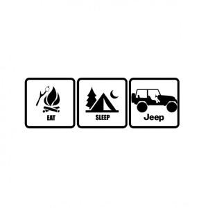 Sticker Eat Sleep Jeep 15 cm, Creative Rey®