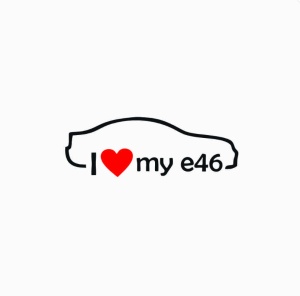 Sticker I Love My E46 15x5.2 cm, Creative Rey®