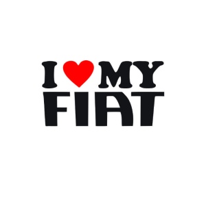 Sticker I LOVE MY FIAT 15x8.1 cm, Creative Rey®
