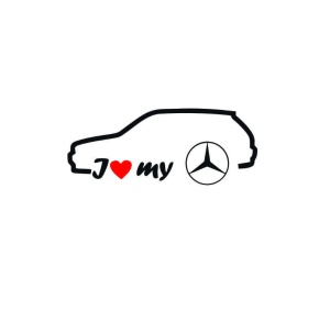 Sticker I LOVE MY MERCEDES HATCHBACK 17x5.8 cm, Creative Rey®