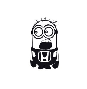Sticker Minion Honda 15x8 cm, Creative Rey®