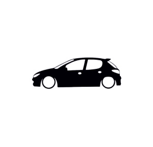 Sticker PEUGEOT 206 SILUETA 18x5.8 cm, Creative Rey®