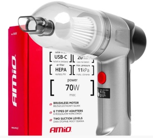 Aspirator auto fara perii HEPA 70W 4000mAh - Img 1