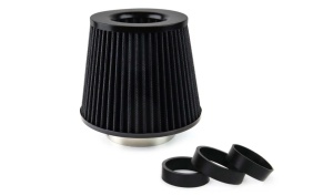 Filtru de aer conic universal, negru + 3 adaptoare