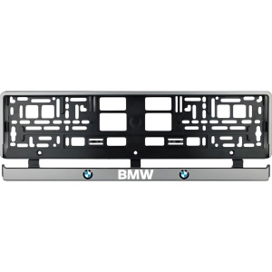 Set 2 bucati, suport numar inmatriculare argintiu BMW - Img 2