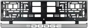 Set 2 bucati, suport numar inmatriculare argintiu Dodge