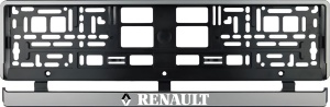 Set 2 bucati, suport numar inmatriculare argintiu Renault