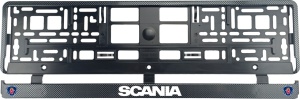 Set 2 bucati, suport numar inmatriculare Carbon, Scania