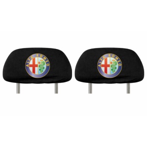 Set 2 huse tetiere negre, pentru gama auto Alfa Romeo