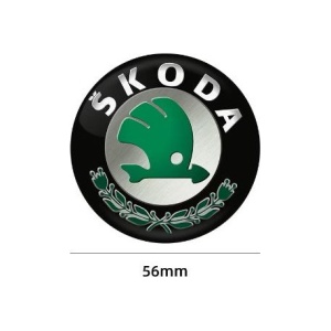 Set 4 Capace Janta Aaliaj SKODA 52MM Interior 56MM exterior, NEGRU cu VERDE - Img 3
