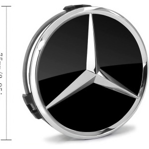 Set 4 Capace Jante Aliaj Mercedes-Benz 75mm, Negre - Img 6