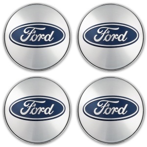 Set 4 Capace Jante Aliaj Pentru FORD, 56mm Interior 60 mm Exterior, Argintiu-Albastru - Img 2