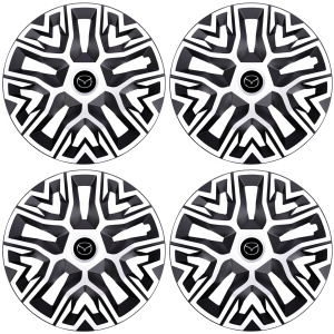 Set 4 Capace Roti 14 `` Best Alb-Negru, Compatibile Cu Mazda - Img 2