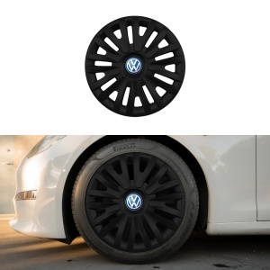 Set 4 capace roti 14 inchi (R14) compatibile Volkswagen, Model - 217 Black, Sigla Albastra Model 217 Black Model 217 Black - Img 2