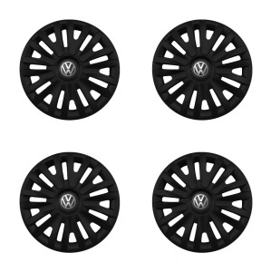 Set 4 capace roti 14 inchi (R14) compatibile Volkswagen, Model 217 Black - Img 2