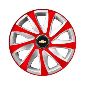 Set 4 capace roti 14 inchi R14 Drift Rosu-Gri, Compatibil cu Chevrolet - Img 3
