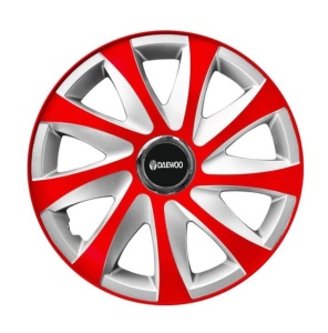 Set 4 capace roti 14 inchi R14 Drift Rosu-Gri, Compatibil cu Daewoo
