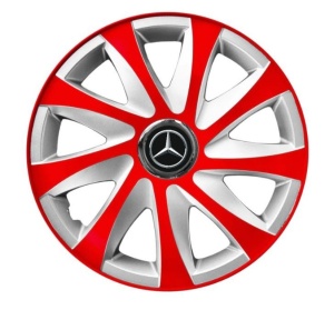 Set 4 capace roti 14 inchi R14 Drift Rosu-Gri, Compatibil cu Mercedes