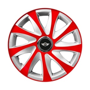 Set 4 capace roti 14 inchi R14 Drift Rosu-Gri, Compatibil cu Mini Cooper - Img 3