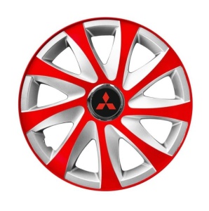 Set 4 capace roti 14 inchi R14 Drift Rosu-Gri, Compatibil cu Mitsubishi