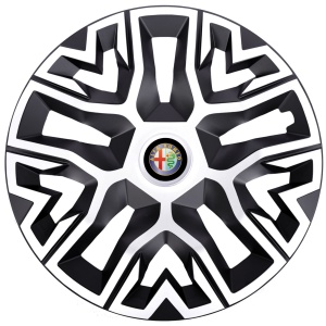 Set 4 Capace Roti 15 `` Best Alb-Negru, Compatibile Cu Alfa Romeo - Img 1