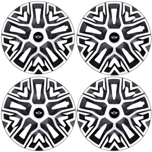 Set 4 Capace Roti 15 `` Best Alb-Negru, Compatibile Cu Mini - Img 2