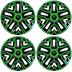 Set 4 Capace Roti 15 `` Best Verde-Negru, Compatibile Cu Citroen - Img 2