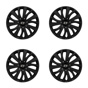 Set 4 capace roti 15 inchi (R15) compatibile HYUNDAI, Model - 345 Black - Img 2