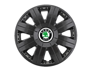 Set 4 Capace Roti 15 inchi (R15) Cosmos Negru, Compatibile cu Skoda