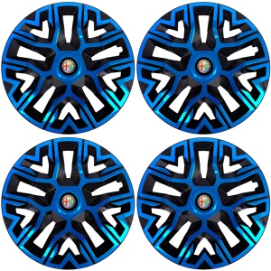 Set 4 Capace Roti 16 `` Best Albastru-Negru, Compatibile Cu Alfa Romeo - Img 2