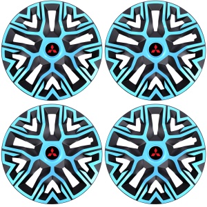 Set 4 Capace Roti 16 `` Best Azur-Negru, Compatibile Cu Mitshubisi - Img 2
