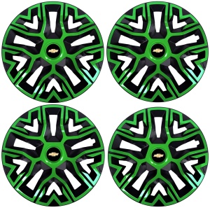 Set 4 Capace Roti 16 `` Best Verde-Negru, Compatibile Cu Chevrolet - Img 2