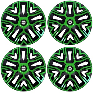 Set 4 Capace Roti 16 `` Best Verde-Negru, Compatibile Cu Fiat - Img 2