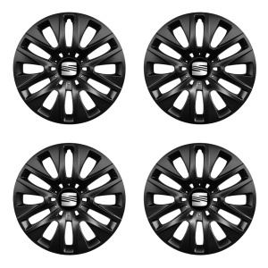 Set 4 capace roti 16 inchi (R16) compatibile SEAT, Model 429 Black - Img 2