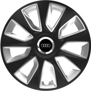 Set 4 Capace Roti 16 inchi (R16) Stratos Gri-Negru, Compatibile Cu Audi