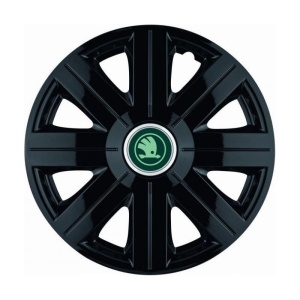 Set 4 Capace Roti Autohelix MSA® potrivite jantelor de 14 inch, pentru Skoda Verde model Cosmos Black - Img 2