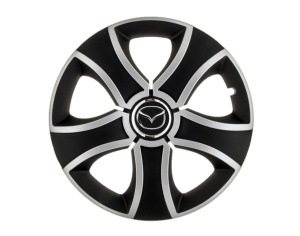 Set 4 capace roti Bis Gri-Negru R16 pentru gama auto Mazda - Img 1