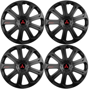 Set 4 Capace Roti Evo Negru R15, Pentru Mitsubishi - Img 2