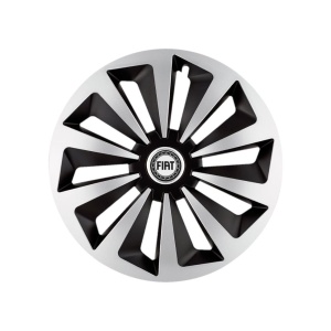 Set 4 capace roti Fox Gri-Negru R15 Compatibil Cu Fiat - Img 3