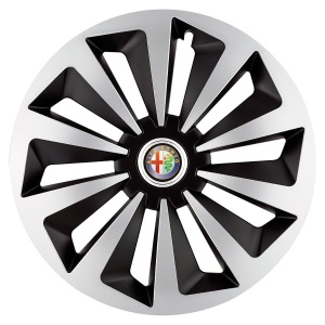 Set 4 capace roti Fox Gri-Negru R17 pentru gama auto Alfa Romeo - Img 3