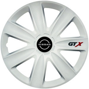 Set 4 Capace Roti GTX Alb R15, Compatibil Cu Nissan Nou