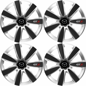 Set 4 Capace Roti GTX Carbon Gri-Negru R14, Pentru Mazda - Img 2
