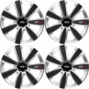 Set 4 Capace Roti GTX Carbon Gri-Negru R15, Compatibil Cu Mini - Img 2