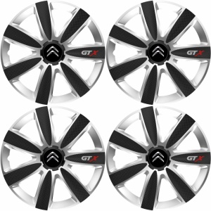Set 4 Capace Roti GTX Carbon Gri-Negru R16, Pentru Citroen - Img 2